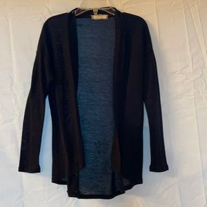 Girls Black Cardigan Sweater Lightweight